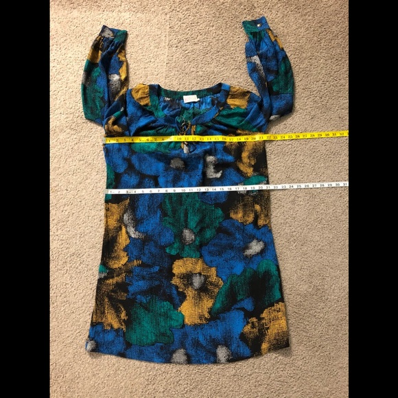 Alice & Trixie 100%Silk Dress Tunic size S Floral summer long sleeves - Picture 9 of 14